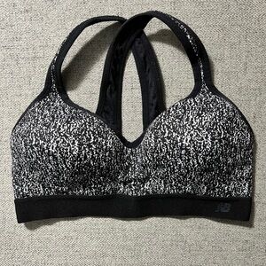 New Balance Women's Black and White Sports Bra